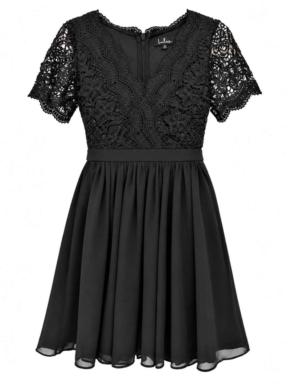 Lulus Angel in Disguise Black Lace Gothic Skater Cocktail Dress Size M